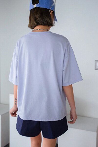 MODAGEN Μπλουζάκι Unisex Lilac Balance με στάμπα Oversize