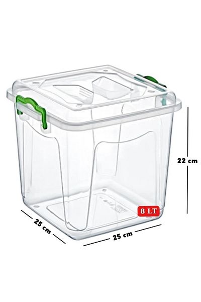 Open Home Concept 8 Lt Jumbo Size Square Flour, Sugar, Pulses Container 2 Transparent