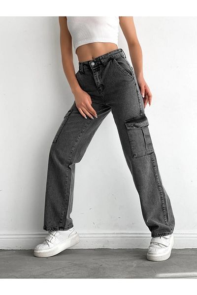 Trn JNS Γυναικείο Smoked Colorfast Lycra Παντελόνι χωρίς τσέπη Model Cargo Palazzo
