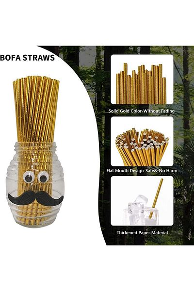 Pasta Store Cardboard Straw Gold
