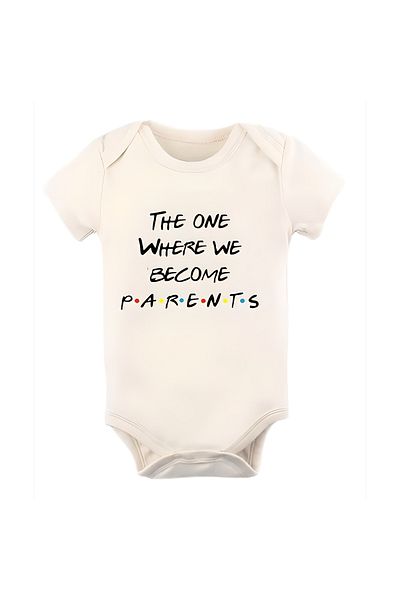 GREY Baby Body / Baby Bodysuit / Half Sleeve Baby Bodysuit / Printed Baby Bodysuit / Friends Body