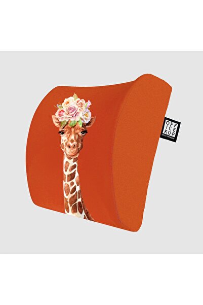 Officeküp Ergonomik Visco Bel Destek Sandalye Yastığı Zürafa Turuncu