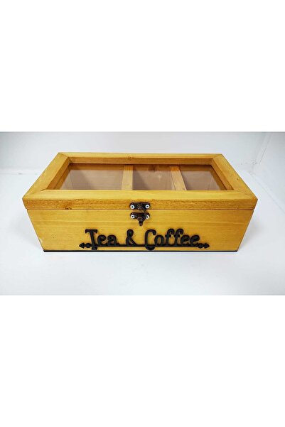 temamall Poşet Çay Kutusu, Ahşap Organizer, Bitki Çayı Kutusu