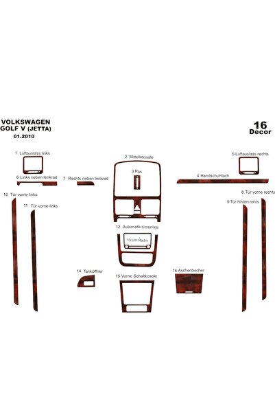 meriç cockpit design ميريتش ®   فولكس واجن جيتا توربيدو امامي مطلي ماهوجني 16...