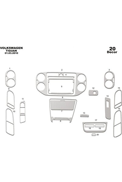 meriç cockpit design ميريتش ®   فولكس واجن تيجوان تراك أمامي مطلي ألومنيوم 20...