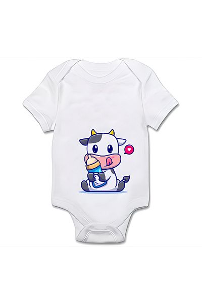 GREY Baby Bodysuit / Baby Bodysuit / Half Sleeve Baby Bodysuit / Printed Baby Bodysuit