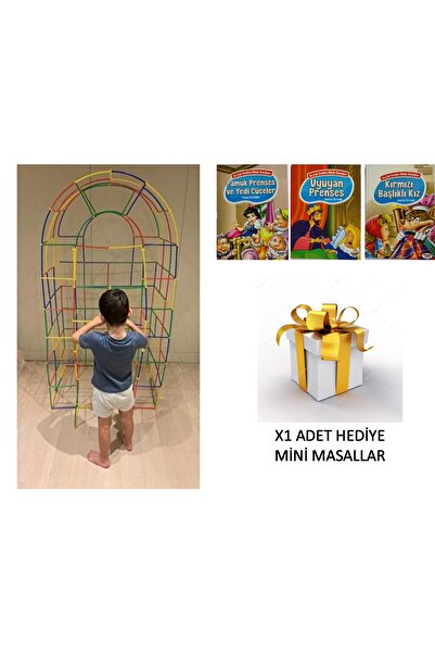 TOMBİ-X 300 قطعة من أعواد الخيزران - لعبة هدية حكاية خرافية صغيرة بدون صندوق