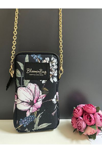 BloominBag حقيبة الهاتف المحمول زهرة الكرز الأسود