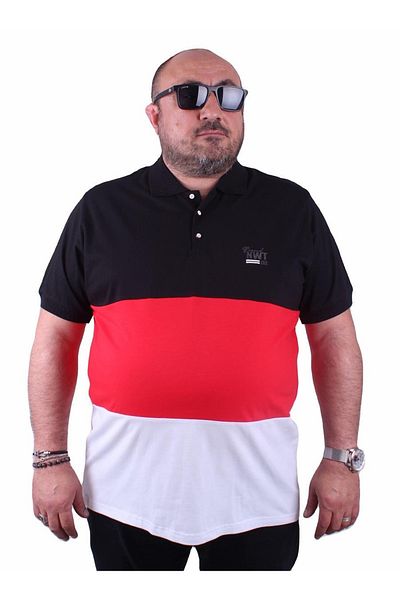 MocGrande Μπλουζάκι με λαιμόκοψη μεγάλου μεγέθους Polo Piece 23414 Μαύρο