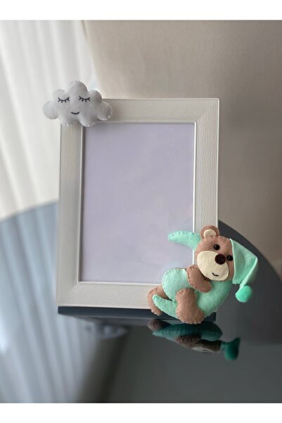 Leobabyroom إطار تصميم غرفة الطفل/الطفل باللون البني النعناعي مع شكل سحابة عيون الدب