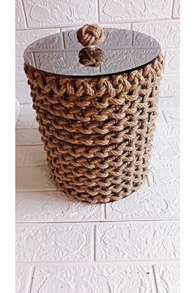 Egindra Wicker Mini Decorative 3-Piece Glass Lid Set - Round and Square Organizer-Basket