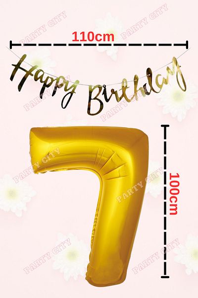 Party City Μίνι σετ 7 ετών Happy Birthday