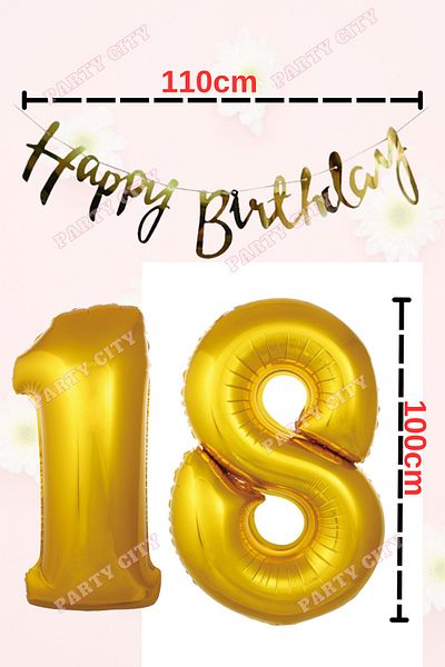 Party City Μίνι σετ 18 ετών Happy Birthday