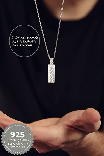 CAN SİLVER 925 Ayar Gümüş Çevşen Dualı Diktörtgen Açılır Kapanır Gümüş Erkek ...