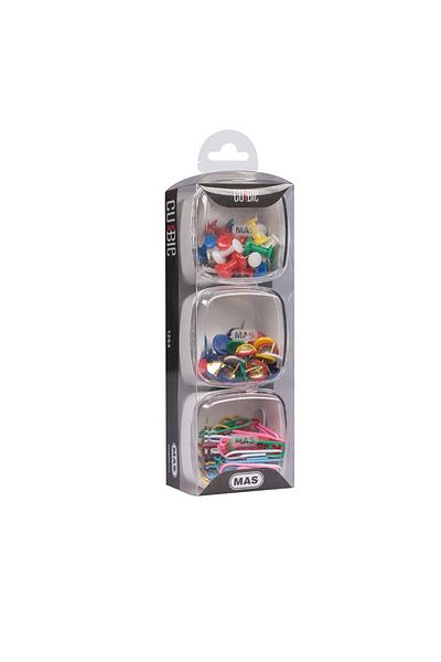 Mas Cubbie Set of 3 - Paper Clip + Thumbtack + Map Nail