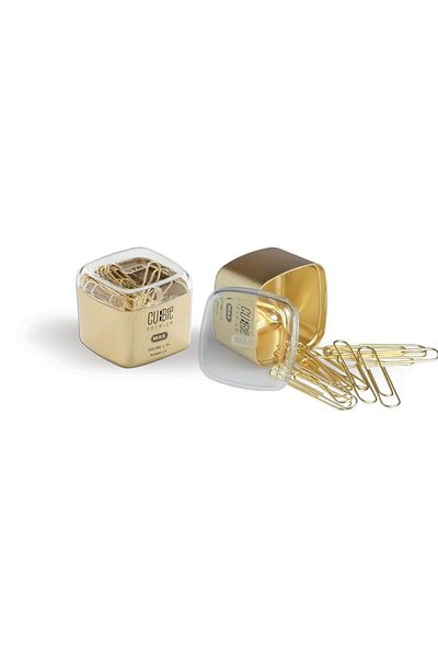 Mas Premium Lux Cubbie Gold 4-Piece Office Set - Paper Clip + Map Nail + Pincer (clip)