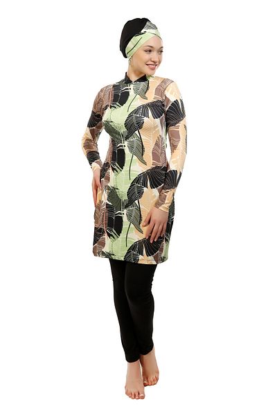 Emayo Lycra Full Covered Hijab Swimsuit Esra Leaf