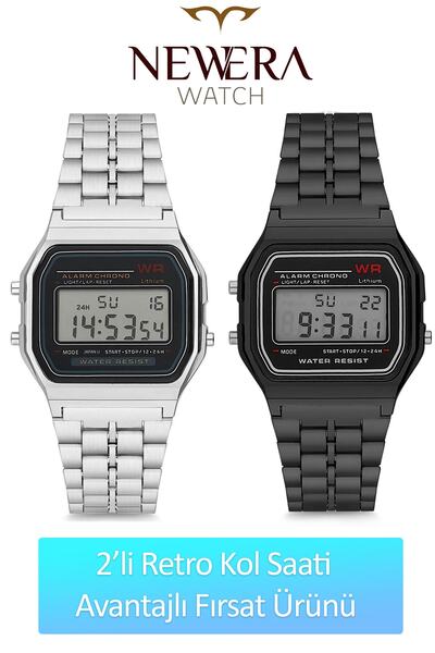 Newera Watch 2'li Retro Dijital Kol Saati ( Su Geçirmez ) Fırsat Ürünü