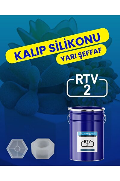 Blue Max Art Rtv2 Hobi Ve Kalıp Silikonu, Rtv2 Silikon , Yarı Şeffaf 25 Kg, 5...