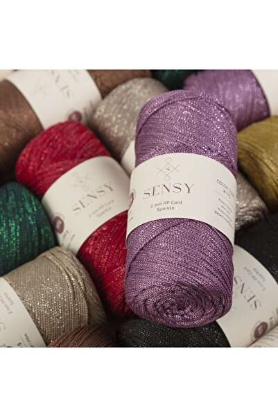 SENSY Premium Simli 200 Gr Polyester Makrome Ipi Sütlü Kahve 2 Mm - 230 M Supla Ip ve çanta ipliği