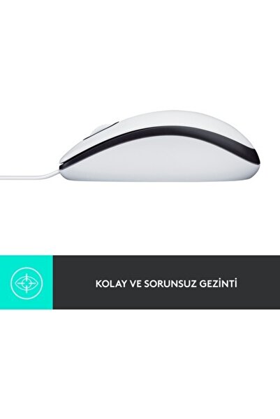 logitech M100 Kablolu 1000 DPI USB Mouse, Beyaz 910-006764