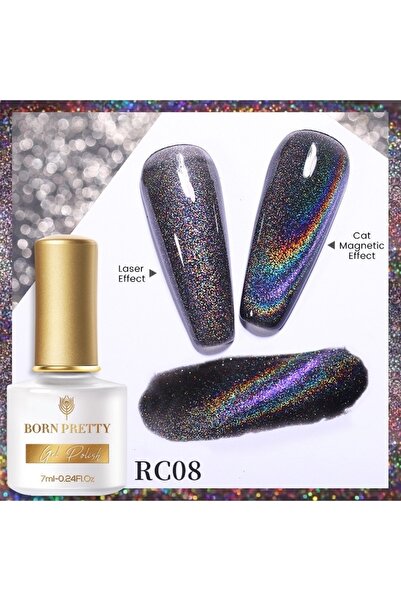 Born Pretty 7ml Siyah Reflective Cat Magnetıc Gel Kedi Gözü Kalıcı Oje