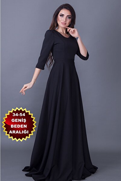 lovebox فستان سهرة طويل أسود نسائي مصنوع من قماش أطلس مرن ورقبة على شكل حرف V...