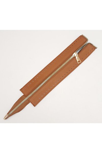 angel çanta aksesuar Естествена кожа 28 см, цвят кафяв, цип, светло златист м...