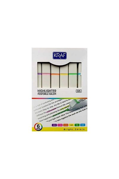KRAF Pastel Highlighter Set (flat Body) - 6 Colors