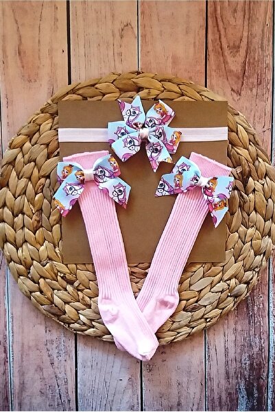 Panowill Design Baby Girl Ribbon Decorated Socks and Headband Set
