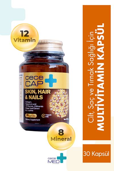 CECEMED 300 Ml Shampoo and Cececap Skin Hair Nail - 30 Capsules Anti-Hair Loss
