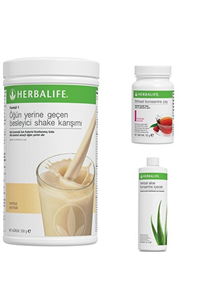 Herbalife Başlangıç Paketi Vanilya Aromalı Shake Ahududu Aromalı Çay Aloevera...