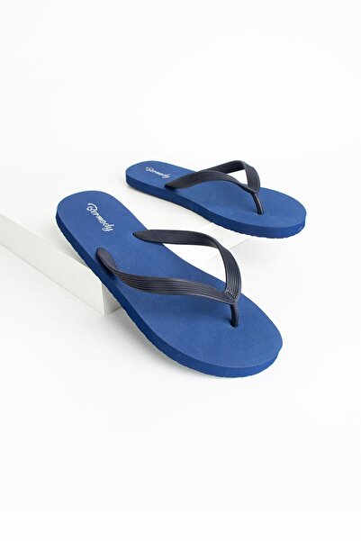 Bermody Men's Navy Blue Basic Flipflops - Comfortable Flip Flops Beach Slippers