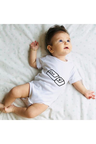 Hediyesepeti Αντίγραφο του μπαμπά Copy Paste Ανδρικό T-Shirt 6-9 μηνών Baby Body Combination - Father Son - Father Daughter