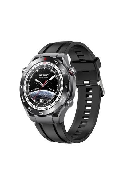 Microsonic Huawei Watch Ultimate Kordon, Silicone Sport Band Siyah
