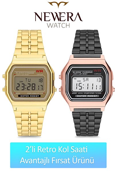 Newera Watch 2'li Retro Dijital Kol Saati ( Su Geçirmez ) Fırsat Ürünü
