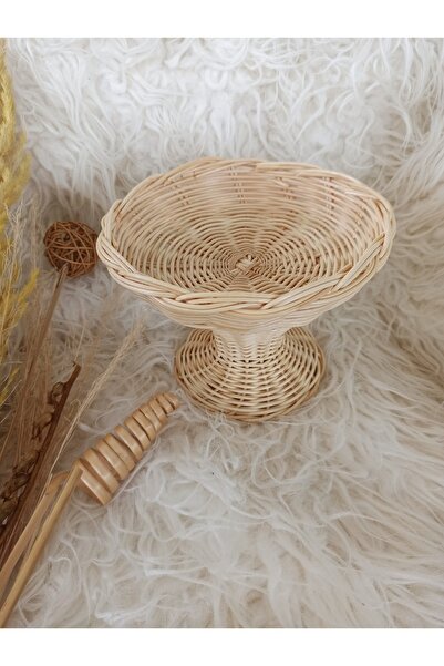 gudelidekor Hasır Bambu Rattan Mini Fanus Şekerlik