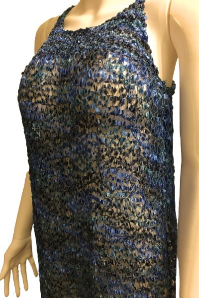 Işin Tasarım Blue Flexible Soft Lightweight Beach Dress Pareo