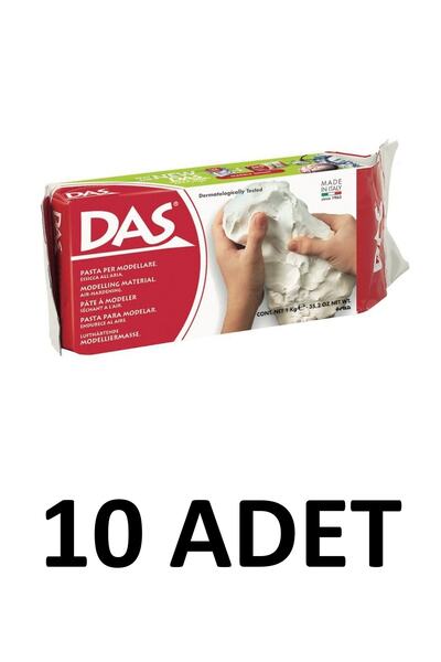 Das 10 Adet Hava Ile Kuruyan Seramik Kil Hamuru Doğal 1 Kg Beyaz