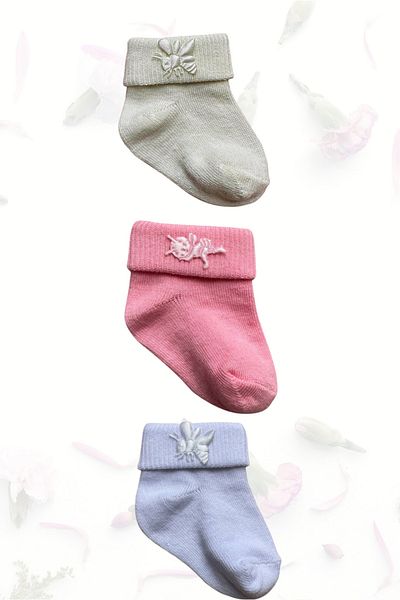 Akface Organic Cotton Newborn Baby Girl Socks with Bee Accessories