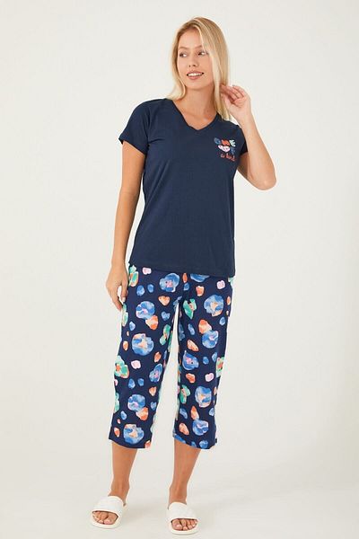 Arnetta Navy Blue Women's Capri Set