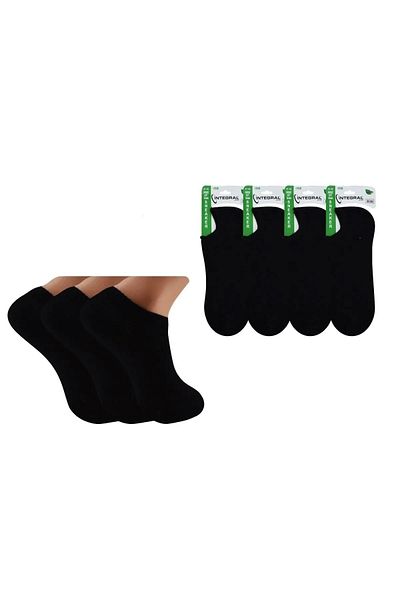 İntegral Bamboo Seamless Black Men's Sneakers Socks (5 1 PIECES GIFT)