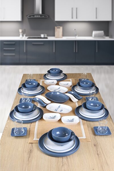 Keramika Blue Magic 6 Kişilik 49 Parça Yemek Ve Kahvaltı Seti