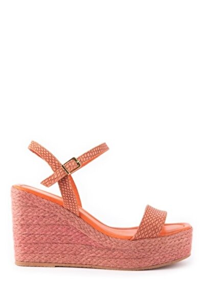 Elile Shoes Hakiki Deri Natura Baskılı Topuklu Kadın Sandalet 34-35-41-42-43-...