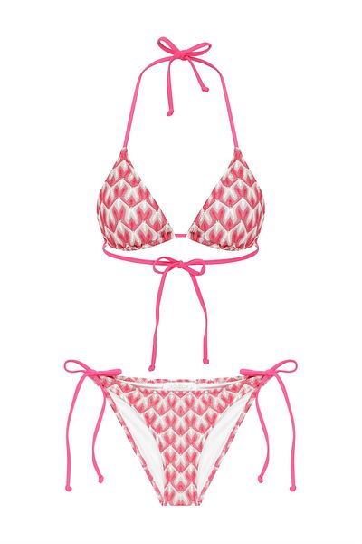 AQUELLA Knitwear Knitted Multicolored Triangle Bikini Set