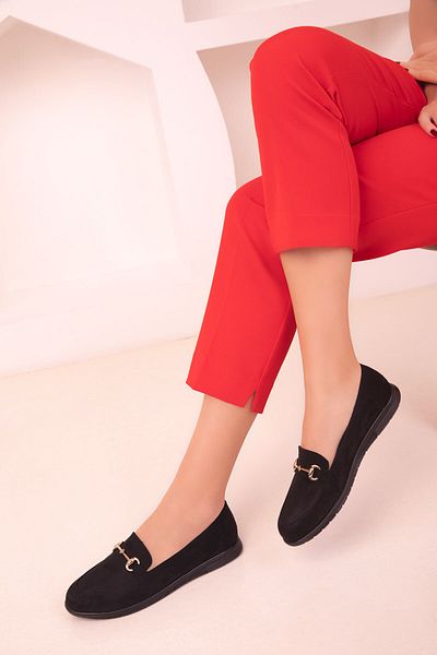SOHO Black Suede Women's Shoes 18168