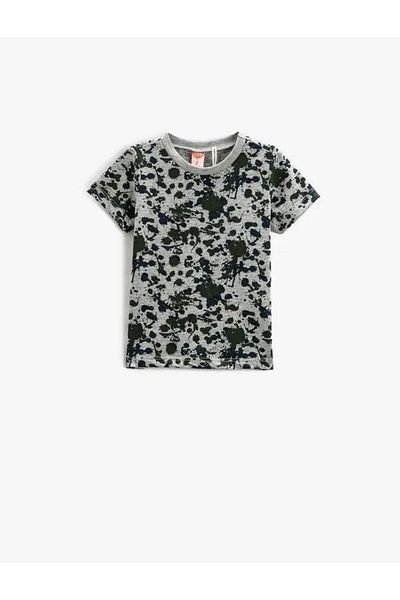 Koton Baby Boy Short Sleeve T-Shirt Crew Neck Printed Gray
