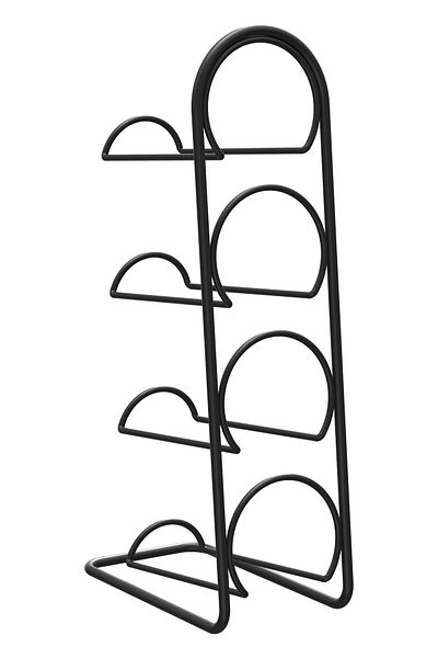 Teknotel Metal 4 Bottle Wine Rack and Oil Bottle Holder Black Mg024