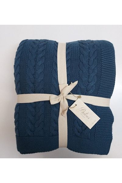 Betires Home Ca15002 Knitted Blanket Indigo Single Indigo