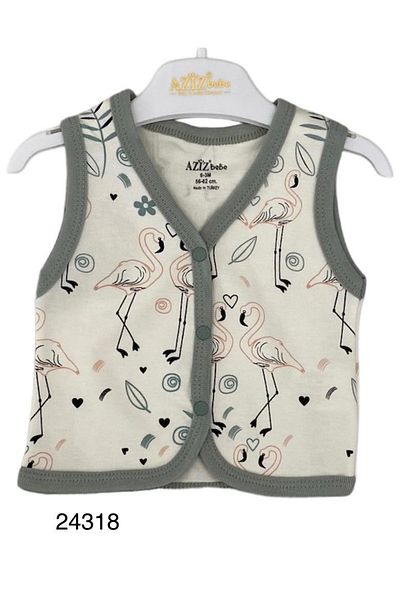 Aziz Bebe Flamingo Patterned Baby Vest